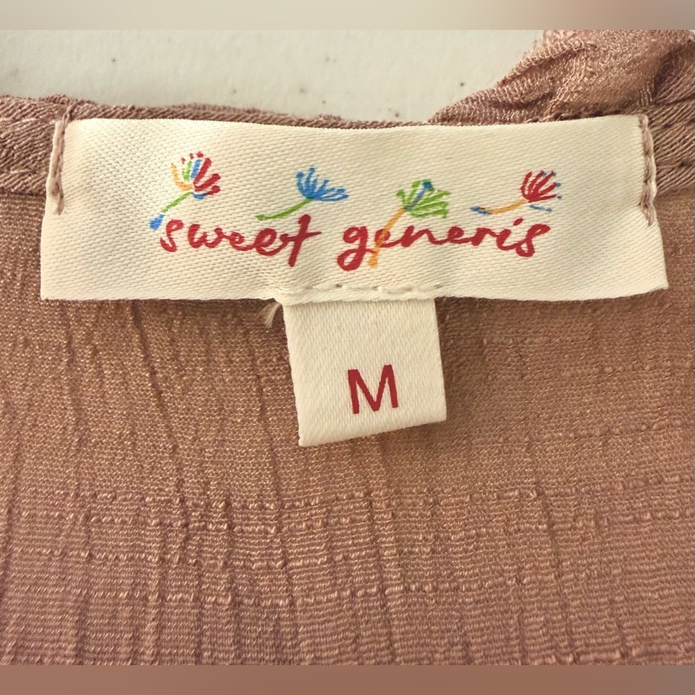Sweet Generis Long Open Front Lightweight Ruffled Cardigan Kimono Size Medium - Picture 9 of 11